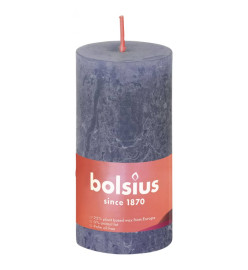 Bolsius Bougies pilier rustiques Shine 8 pcs 100x50 mm Bleu crépuscule