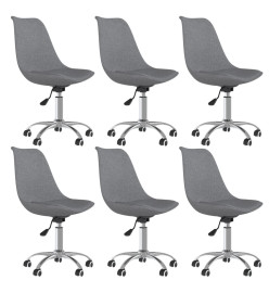 Chaises pivotantes à manger lot de 6 Gris clair Tissu