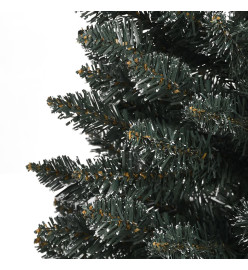 Sapin de Noël artificiel mince avec support Vert 120 cm PVC