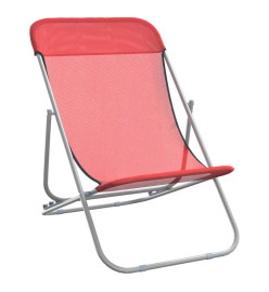 Chaises de plage pliantes 2pcs textilène acier enduit de poudre