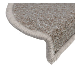 Tapis d'escalier 15 pcs Taupe 65 x 24 x 4 cm