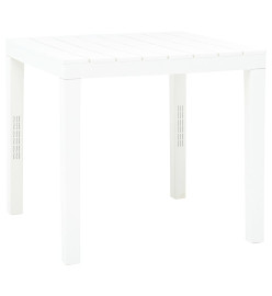 Table de jardin avec 2 bancs Plastique Blanc