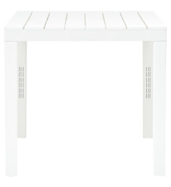 Table de jardin avec 2 bancs Plastique Blanc