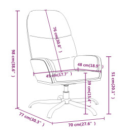 Chaise de relaxation avec tabouret Gris foncé Tissu