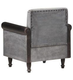 Fauteuil Noir Cuir véritable et toile