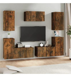 Ensemble de meubles TV 7 pcs Chêne fumé Bois d'ingénierie