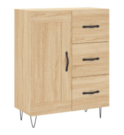 Buffet chêne sonoma 69,5x34x90 cm bois d'ingénierie