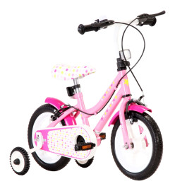 Vélo pour enfants 12 pouces Blanc et rose