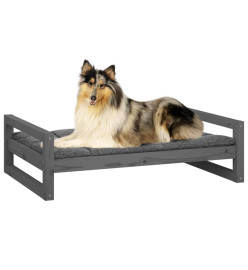 Lit pour chien Gris 95,5x65,5x28 cm Bois de pin solide