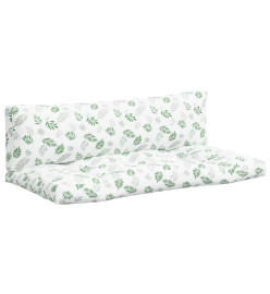 Coussins de palette 2 pcs motif de feuilles tissu Oxford