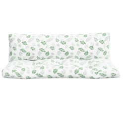 Coussins de palette 2 pcs motif de feuilles tissu Oxford