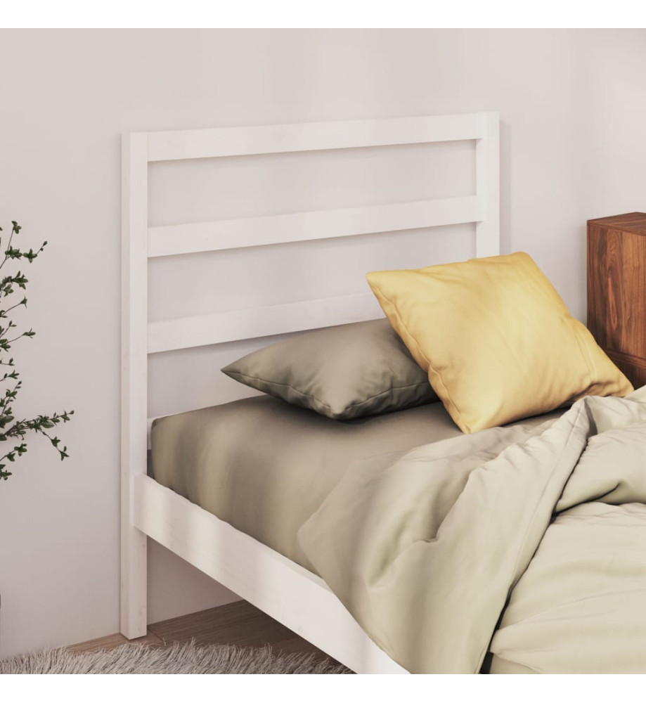 Tête de lit Blanc 106x4x100 cm Bois massif de pin Tête de lit Blanc 106x4x100 cm Bois massif de pin