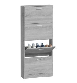 Armoire à chaussures Sonoma gris 59x17x150 cm Bois d'ingénierie