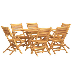 Ensemble à dîner de jardin 7 pcs Bois de teck solide