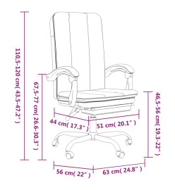 Fauteuil inclinable de bureau Rose Similicuir