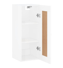 Armoire murale blanc brillant 34,5x34x90 cm bois d'ingénierie