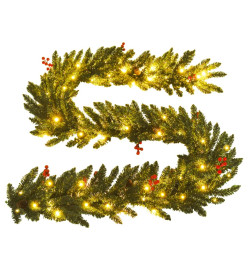 Arbres de Noël artificiels 2 pcs et couronne, guirlande et LED