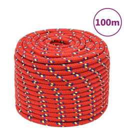 Corde de bateau Rouge 14 mm 100 m Polypropylène