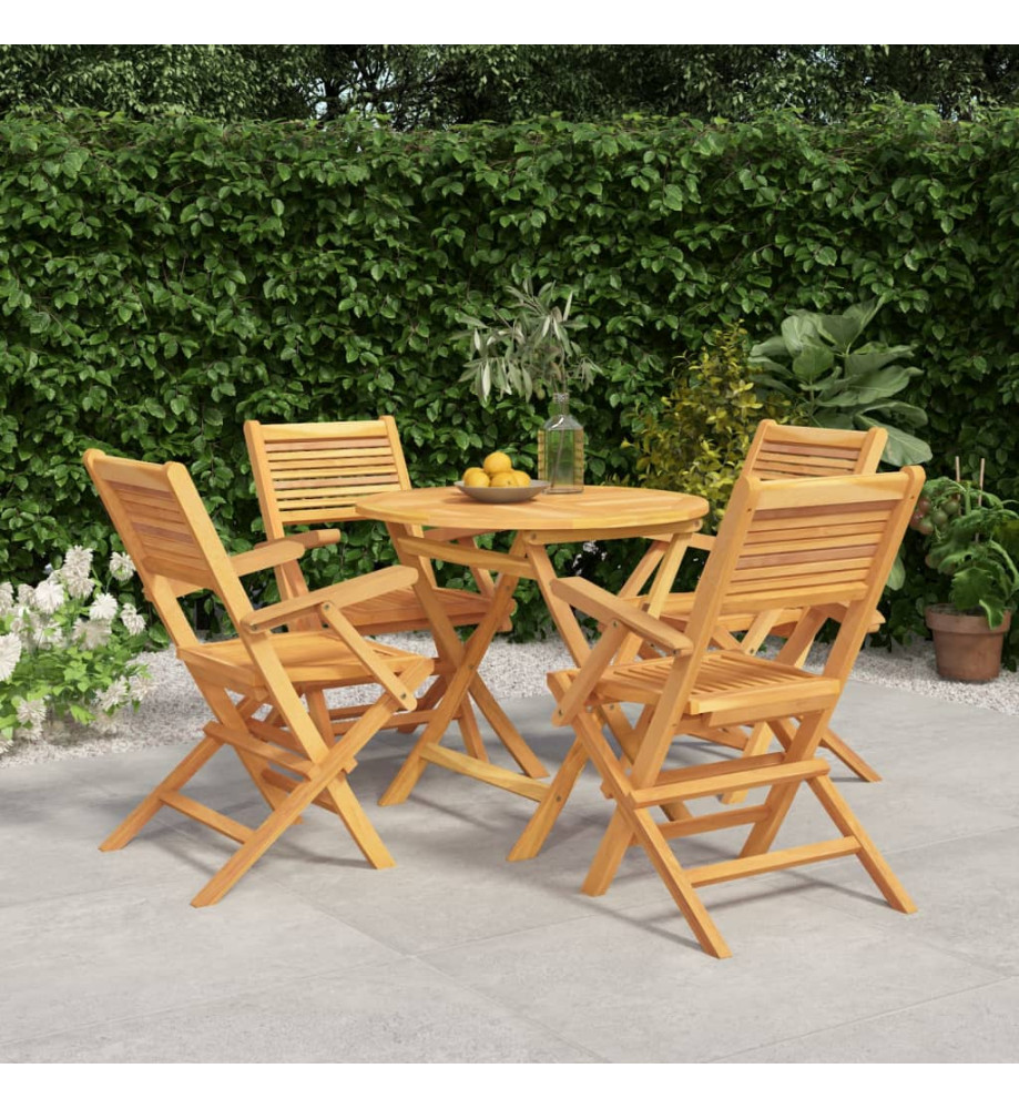 Ensemble à dîner de jardin 5 pcs Bois de teck massif