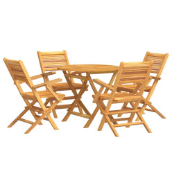 Ensemble à dîner de jardin 5 pcs Bois de teck massif