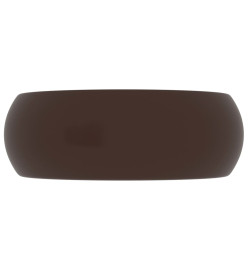 Lavabo rond de luxe Marron foncé mat 40x15 cm Céramique