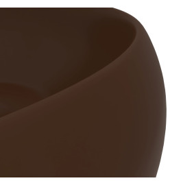 Lavabo rond de luxe Marron foncé mat 40x15 cm Céramique