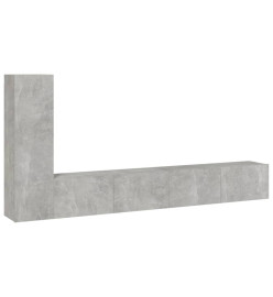 Ensemble de meubles TV 3 pcs Gris béton Bois d'ingénierie