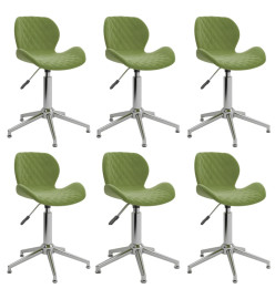 Chaises pivotantes à manger lot de 6 vert clair velours