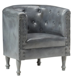 Fauteuil Gris Cuir véritable