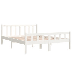 Cadre de lit Blanc Bois massif 140x190 cm