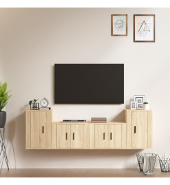 Ensemble de meubles TV 4 pcs Chêne sonoma Bois d'ingénierie