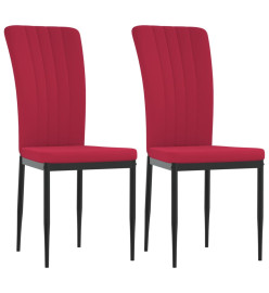 Chaises à manger lot de 2 Rouge bordeaux Velours