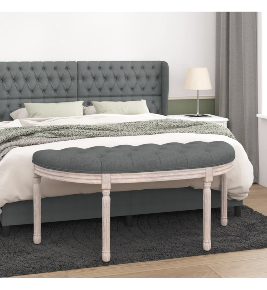 Banc Gris foncé 110,5x45x49 cm Tissu