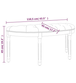 Banc Gris foncé 110,5x45x49 cm Tissu