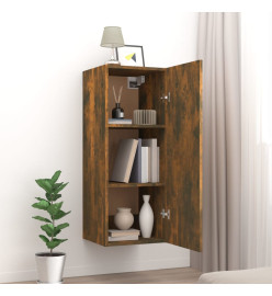 Armoire murale Chêne fumé 34,5x34x90 cm Bois d'ingénierie