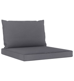 Canapé de jardin 3 places avec coussins anthracite