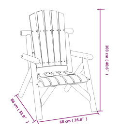 Ensemble de salon de jardin 5 pcs bois massif d'épicéa