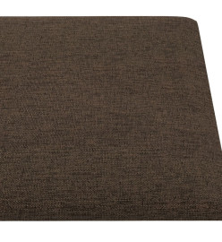 Panneaux muraux 12 pcs Marron 90x30 cm Tissu 3,24 m²