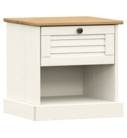 Table de chevet VIGO blanc 42x35x40 cm bois de pin massif