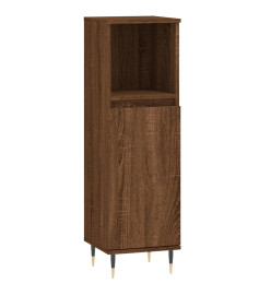 Armoire de bain chêne marron 30x30x100 cm bois d'ingénierie