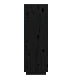 Buffet haut Noir 89x40x116,5 cm Bois massif de pin