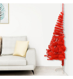 Demi sapin de Noël artificiel avec support Rouge 210 cm PVC