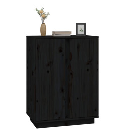 Buffet Noir 60x35x80 cm Bois massif de pin