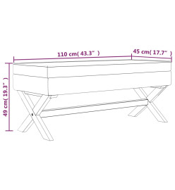 Tabouret de rangement Gris foncé 110x45x49 cm Velours