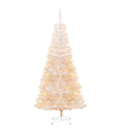 Sapin de Noël artificiel pointes iridescentes Blanc 210 cm PVC