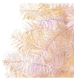 Sapin de Noël artificiel pointes iridescentes Blanc 210 cm PVC