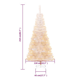 Sapin de Noël artificiel pointes iridescentes Blanc 210 cm PVC