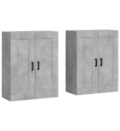 Armoires murales 2 pcs gris béton bois d'ingénierie