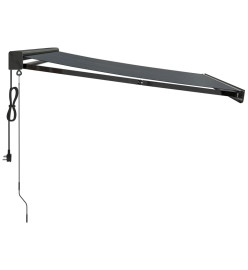 Auvent rétractable anthracite 3x2,5 m tissu et aluminium