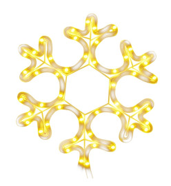 Figure de flocon de neige de Noël et 48 LED Blanc chaud 27x27cm